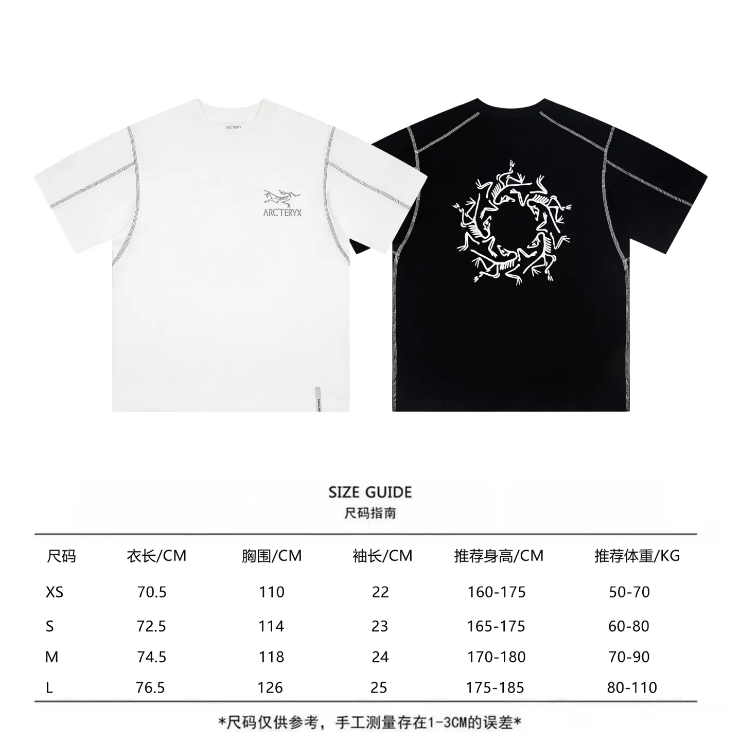 Arcteryx Cormac Series Logo LS T Same Style ✅ Size：XS S M L Black White